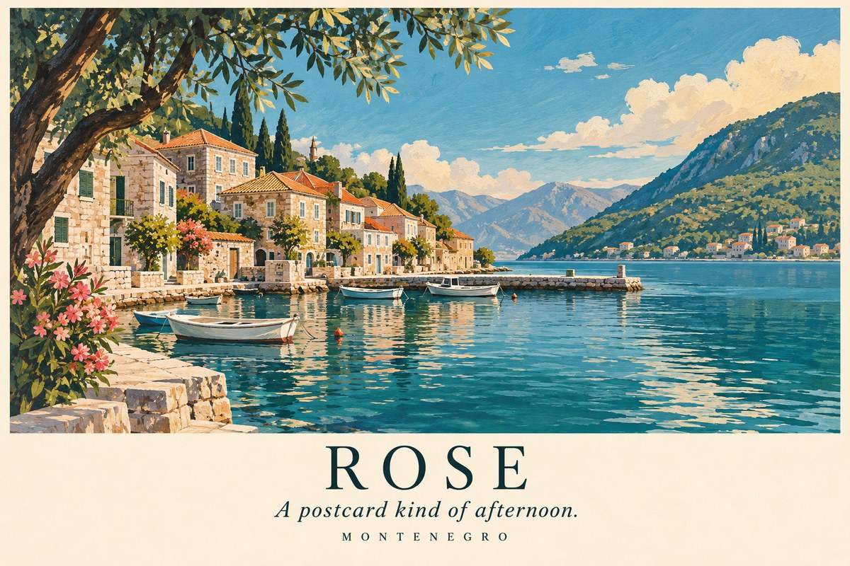 Illustrated Rose postcard: A postcard kind of afternoon.